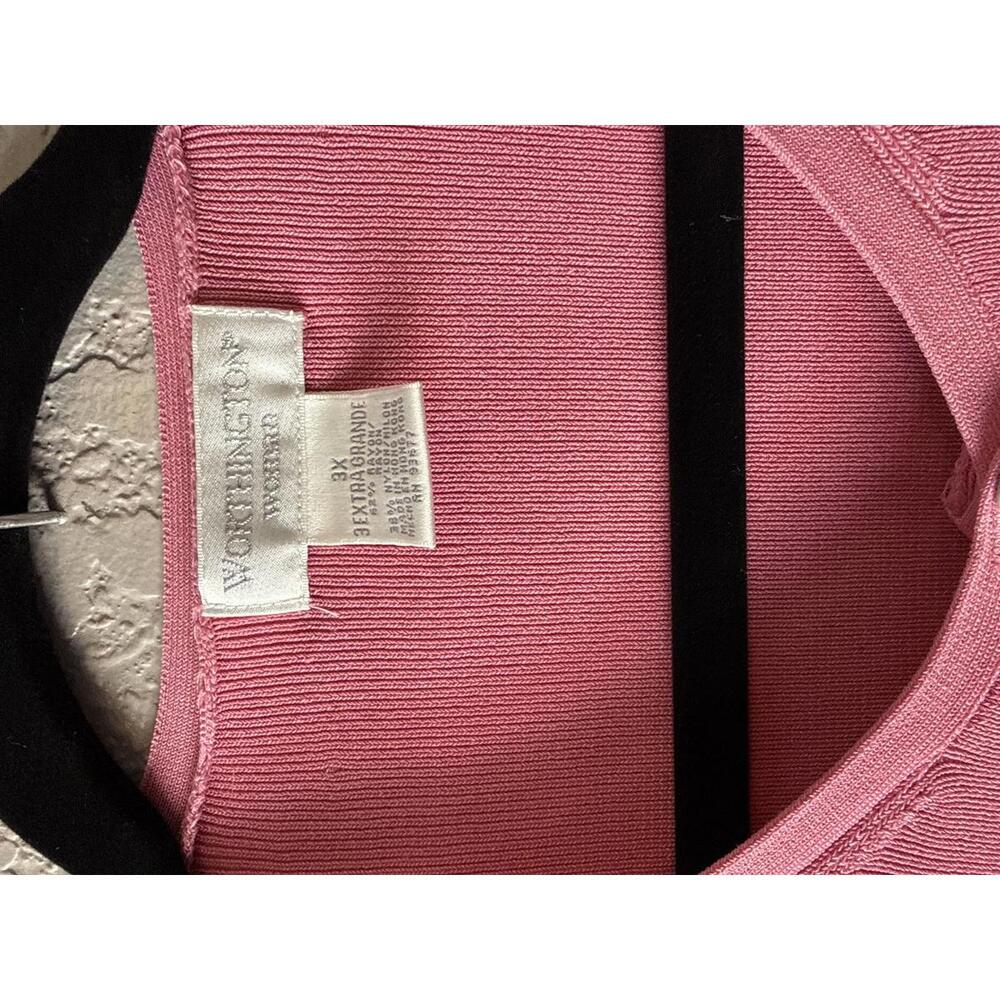 Worthington Pink 3X Cardigan Sweater - Picture 2 of 8